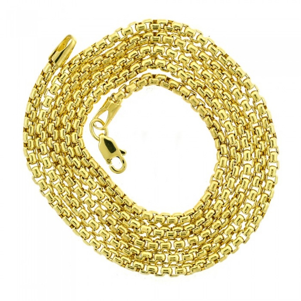 14K Yellow Gold 24 Inch Box Link Chain 8.2 Grams - Picture 3 of 5